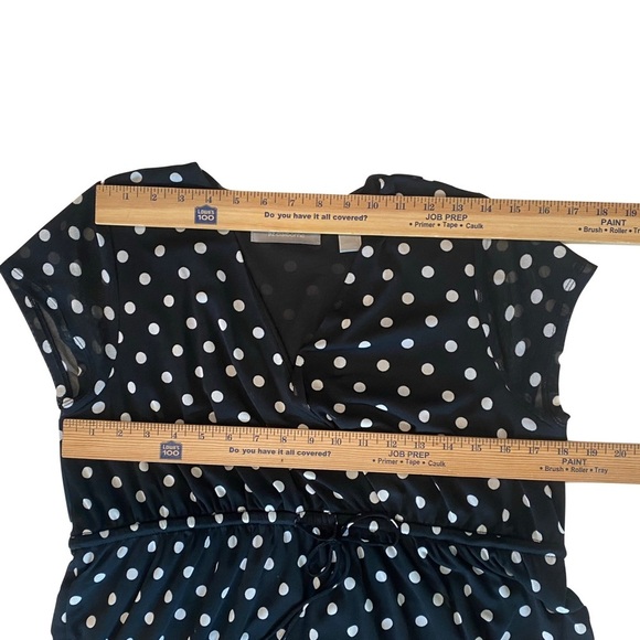 Liz Claiborne Polka-dot Dress in Black & White, for Office or Night Out Size Lg - Picture 7 of 8